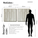 Cargar imagen en el visor de la galería, Set Cuadros Decorativos Abstracto Negro Arena 2-255- Diptico Moderno y Minimalista Arte Estilo Boho en Beige y Blanco
