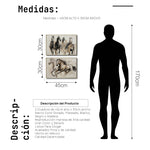 Cargar imagen en el visor de la galería, Set Cuadros Decorativos Abstracto Negro Arena 2 - 256 - Diptico Moderno, Boceto de Caballos Estilo Boho en Tonos Neutros
