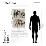 Cargar imagen en el visor de la galería, Set Cuadros Decorativos Abstracto Negro Arena 2 - 256 - Diptico Moderno, Boceto de Caballos Estilo Boho en Tonos Neutros
