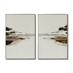 Cargar imagen en el visor de la galería, Set Cuadros Decorativos Abstracto Negro Arena 2 -257 -Diptico Minimalista Arte Moderno Estilo Nordico en Tonos Neutros
