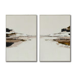 Cargar imagen en el visor de la galería, Set Cuadros Decorativos Abstracto Negro Arena 2 -257 -Diptico Minimalista Arte Moderno Estilo Nordico en Tonos Neutros
