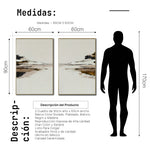Cargar imagen en el visor de la galería, Set Cuadros Decorativos Abstracto Negro Arena 2 -257 -Diptico Minimalista Arte Moderno Estilo Nordico en Tonos Neutros
