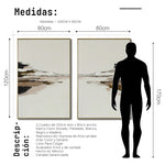 Cargar imagen en el visor de la galería, Set Cuadros Decorativos Abstracto Negro Arena 2 -257 -Diptico Minimalista Arte Moderno Estilo Nordico en Tonos Neutros
