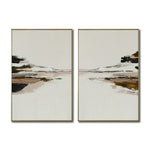 Cargar imagen en el visor de la galería, Set Cuadros Decorativos Abstracto Negro Arena 2 -257 -Diptico Minimalista Arte Moderno Estilo Nordico en Tonos Neutros

