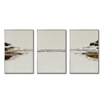 Cargar imagen en el visor de la galería, Set Cuadros Decorativos Abstracto Negro Arena 2-257 - Tríptico  Minimalista Arte Moderno y Elegante Estilo Nordico en Tonos Neutros
