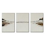 Cargar imagen en el visor de la galería, Set Cuadros Decorativos Abstracto Negro Arena 2-257 - Tríptico  Minimalista Arte Moderno y Elegante Estilo Nordico en Tonos Neutros
