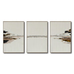 Cargar imagen en el visor de la galería, Set Cuadros Decorativos Abstracto Negro Arena 2-257 - Tríptico  Minimalista Arte Moderno y Elegante Estilo Nordico en Tonos Neutros
