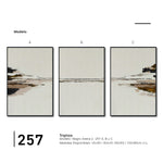 Cargar imagen en el visor de la galería, Set Cuadros Decorativos Abstracto Negro Arena 2-257 - Tríptico  Minimalista Arte Moderno y Elegante Estilo Nordico en Tonos Neutros
