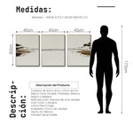 Cargar imagen en el visor de la galería, Set Cuadros Decorativos Abstracto Negro Arena 2-257 - Tríptico  Minimalista Arte Moderno y Elegante Estilo Nordico en Tonos Neutros
