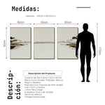 Cargar imagen en el visor de la galería, Set Cuadros Decorativos Abstracto Negro Arena 2-257 - Tríptico  Minimalista Arte Moderno y Elegante Estilo Nordico en Tonos Neutros
