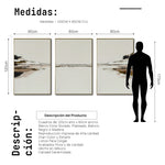 Cargar imagen en el visor de la galería, Set Cuadros Decorativos Abstracto Negro Arena 2-257 - Tríptico  Minimalista Arte Moderno y Elegante Estilo Nordico en Tonos Neutros
