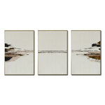 Cargar imagen en el visor de la galería, Set Cuadros Decorativos Abstracto Negro Arena 2-257 - Tríptico  Minimalista Arte Moderno y Elegante Estilo Nordico en Tonos Neutros
