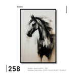 Cargar imagen en el visor de la galería, Cuadro Decorativo Abstracto Negro Arena 258 - Boceto de Caballo Negro Arte Moderno en Tonos Neutros
