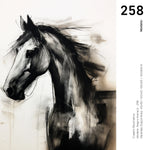 Cargar imagen en el visor de la galería, Cuadro Decorativo Abstracto Negro Arena 258 - Boceto de Caballo Negro Arte Moderno en Tonos Neutros
