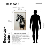 Cargar imagen en el visor de la galería, Cuadro Decorativo Abstracto Negro Arena 258 - Boceto de Caballo Negro Arte Moderno en Tonos Neutros
