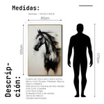 Cargar imagen en el visor de la galería, Cuadro Decorativo Abstracto Negro Arena 258 - Boceto de Caballo Negro Arte Moderno en Tonos Neutros
