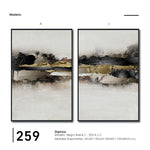 Cargar imagen en el visor de la galería, Set Cuadros Decorativos Abstracto Negro Arena 2 - 259 - Diptico Moderno y Elegante Arte Minimalista En Negro, Beige y Dorado Oro
