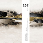 Cargar imagen en el visor de la galería, Set Cuadros Decorativos Abstracto Negro Arena 2 - 259 - Diptico Moderno y Elegante Arte Minimalista En Negro, Beige y Dorado Oro
