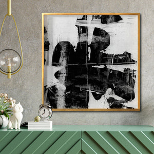 Cuadro Decorativo Abstracto Negro Arena 025 - Para Credenza