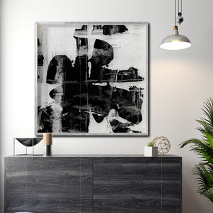 Cuadro Decorativo Abstracto Negro Arena 025 - Para Credenza