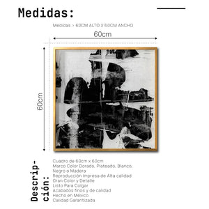 Cuadro Decorativo Abstracto Negro Arena 025 - Para Credenza