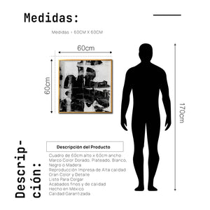 Cuadro Decorativo Abstracto Negro Arena 025 - Para Credenza