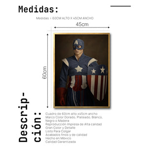 Cuadro Decorativo Personajes Época 025 Superhéroes Avengers Capitan America