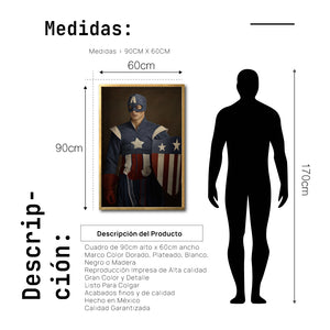 Cuadro Decorativo Personajes Época 025 Superhéroes Avengers Capitan America