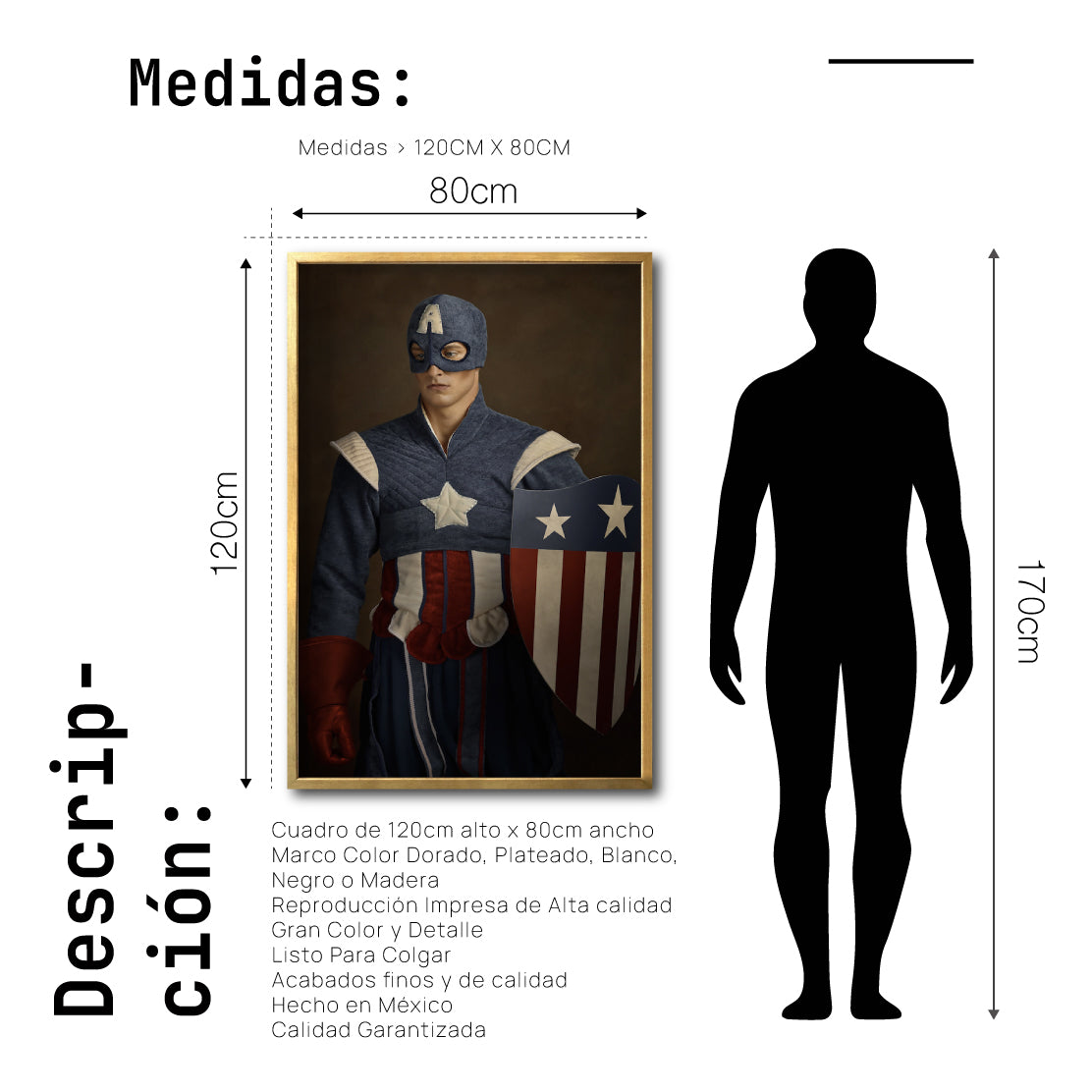 Cuadro Decorativo Personajes Época 025 Superhéroes Avengers Capitan America