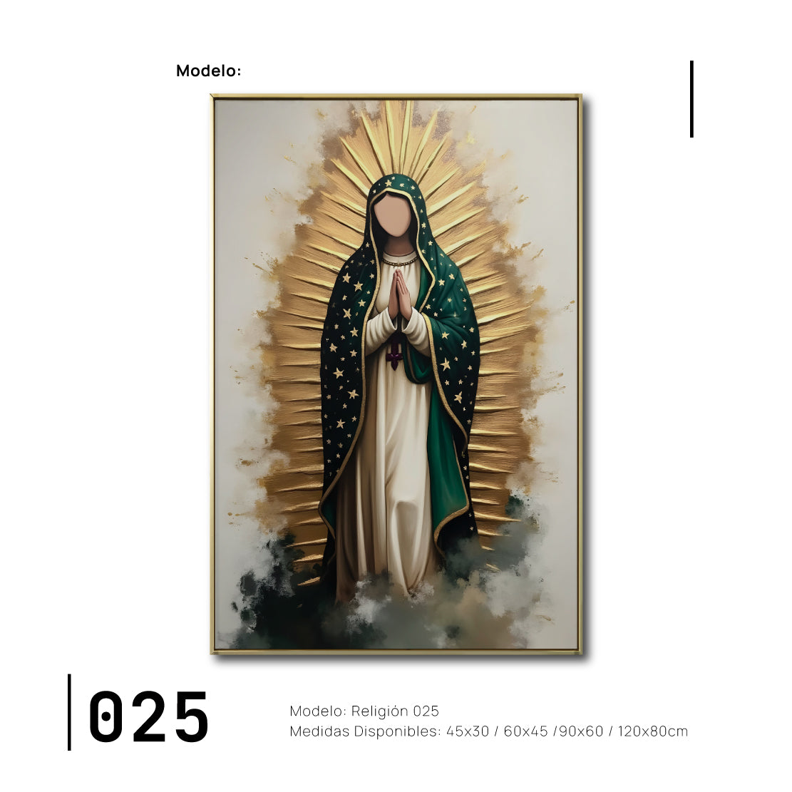 Cuadro Decorativo - Religion 025 - Virgen de Guadalupe, La Guadalupana, Arte Bíblico Abstracto