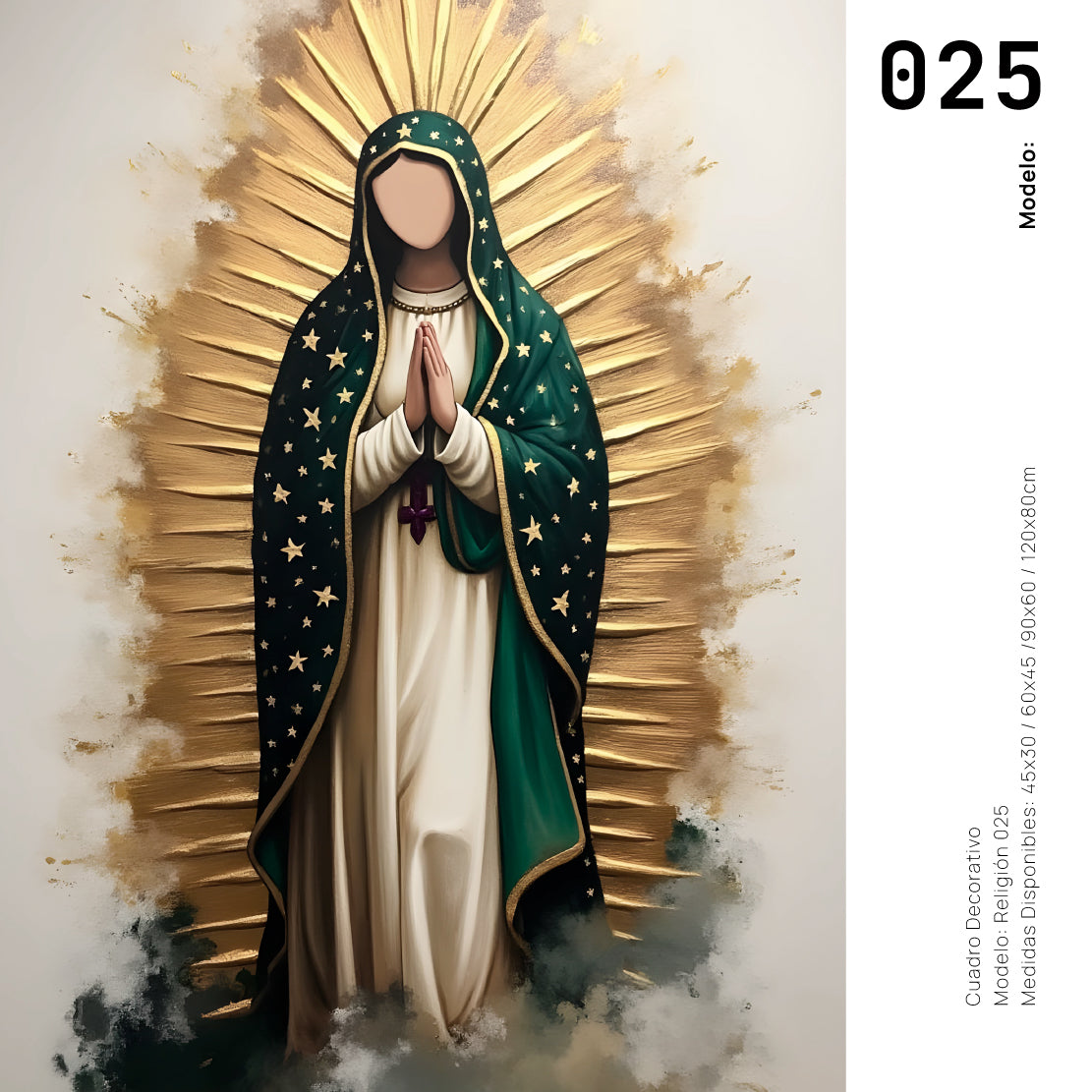 Cuadro Decorativo - Religion 025 - Virgen de Guadalupe, La Guadalupana, Arte Bíblico Abstracto