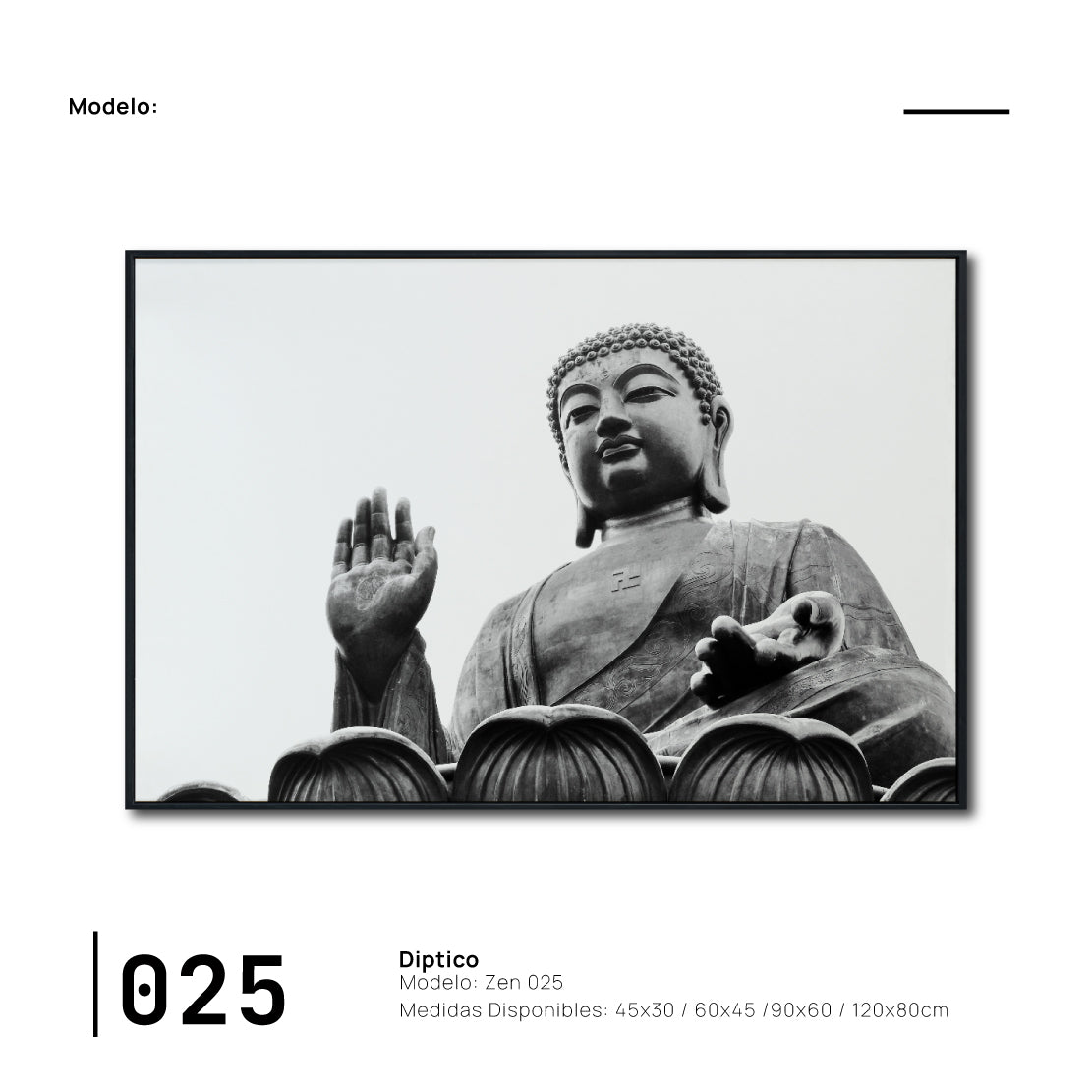 Cuadro Decorativo - Zen 025 - Buda en Meditación - Escultura