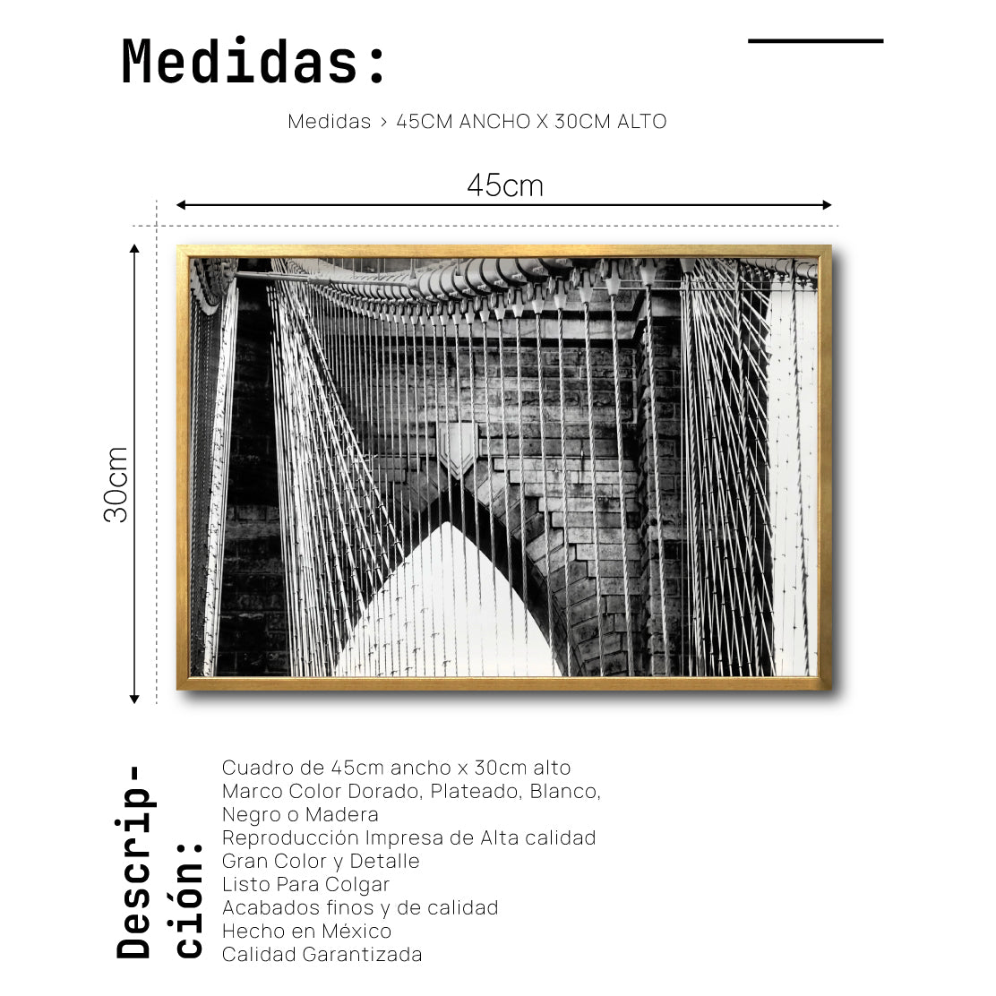 Cuadro Decorativo NY 026 - Puente de Brooklyn Nueva York