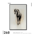 Cargar imagen en el visor de la galería, Cuadro Decorativo Abstracto Negro Arena 2 - 260 - Boceto de Caballo Negro Ate Moderno y Minimalista Estilo Nordico Tonos Neutros
