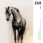 Cargar imagen en el visor de la galería, Cuadro Decorativo Abstracto Negro Arena 2 - 260 - Boceto de Caballo Negro Ate Moderno y Minimalista Estilo Nordico Tonos Neutros
