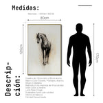 Cargar imagen en el visor de la galería, Cuadro Decorativo Abstracto Negro Arena 2 - 260 - Boceto de Caballo Negro Ate Moderno y Minimalista Estilo Nordico Tonos Neutros

