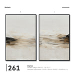 Cargar imagen en el visor de la galería, Set Cuadros Decorativos Abstracto Negro Arena 2 - 261 - Diptico Moderno y Minimalista Arte Estilo Nordico en Tonos Beige y Negro
