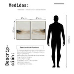 Cargar imagen en el visor de la galería, Set Cuadros Decorativos Abstracto Negro Arena 2 - 261 - Diptico Moderno y Minimalista Arte Estilo Nordico en Tonos Beige y Negro
