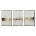 Cargar imagen en el visor de la galería, Set Cuadros Decorativos Abstracto Negro Arena 2-261 - Triptico Moderno y Minimalista Arte Estilo Nordico en Tonos Beige y Negro
