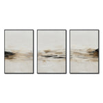 Cargar imagen en el visor de la galería, Set Cuadros Decorativos Abstracto Negro Arena 2-261 - Triptico Moderno y Minimalista Arte Estilo Nordico en Tonos Beige y Negro
