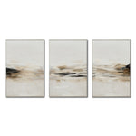 Cargar imagen en el visor de la galería, Set Cuadros Decorativos Abstracto Negro Arena 2-261 - Triptico Moderno y Minimalista Arte Estilo Nordico en Tonos Beige y Negro
