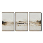 Cargar imagen en el visor de la galería, Set Cuadros Decorativos Abstracto Negro Arena 2-261 - Triptico Moderno y Minimalista Arte Estilo Nordico en Tonos Beige y Negro
