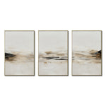 Cargar imagen en el visor de la galería, Set Cuadros Decorativos Abstracto Negro Arena 2-261 - Triptico Moderno y Minimalista Arte Estilo Nordico en Tonos Beige y Negro
