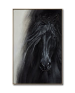 Cargar imagen en el visor de la galería, Cuadro Decorativo Abstracto Negro Arena 2-262 - Caballo Negro Arte Moderno Estilo Boho en tonos Neutros
