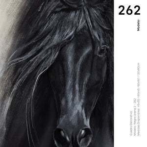 Cuadro Decorativo Abstracto Negro Arena 2-262 - Caballo Negro Arte Moderno Estilo Boho en tonos Neutros