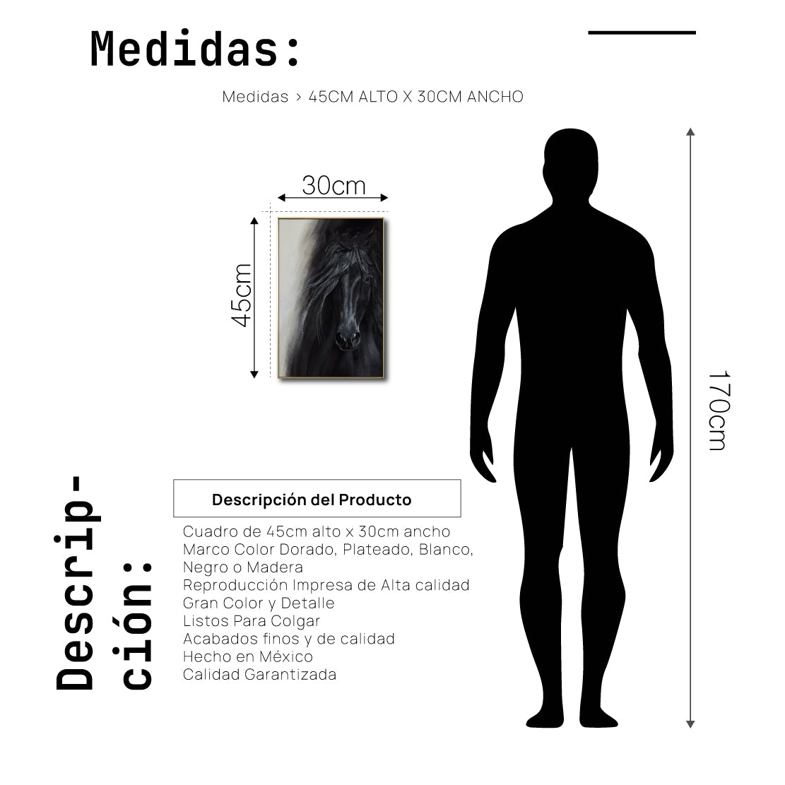 Cuadro Decorativo Abstracto Negro Arena 2-262 - Caballo Negro Arte Moderno Estilo Boho en tonos Neutros