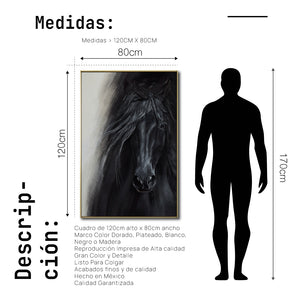 Cuadro Decorativo Abstracto Negro Arena 2-262 - Caballo Negro Arte Moderno Estilo Boho en tonos Neutros