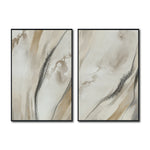 Cargar imagen en el visor de la galería, Set Cuadros Decorativos Abstracto Negro Arena 2 - 263- Diptico Moderno y Elegante Arte Minimalista Estilo Nordico en Tonos Neutros
