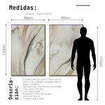 Cargar imagen en el visor de la galería, Set Cuadros Decorativos Abstracto Negro Arena 2 - 263- Diptico Moderno y Elegante Arte Minimalista Estilo Nordico en Tonos Neutros
