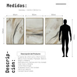 Cargar imagen en el visor de la galería, Set Cuadros Decorativos Abstracto Negro Arena 2 - 263 - Triptico Moderno y Elegante Arte Minimalista Estilo Nordico en Tonos Neutros
